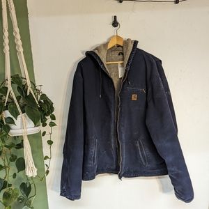 Distressed hooded Carhartt jacket